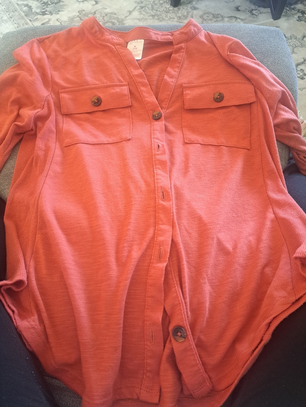 No Boundaries Burnt Orange Button-Up Top